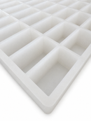 20 mL gummivorm rechthoek - 119 holtes - close-up, van siliconen
