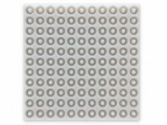 3,4 ml perzikring gummivorm - 108 gaatjes