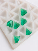 3.5 mL gummivorm diamant - 173 holtes - gedetailleerd aanzicht, met smaragdgroene gummies