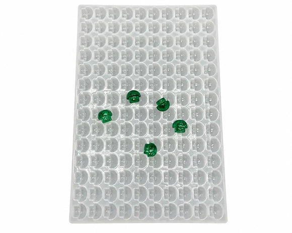 3.5 mL gummivorm paddenstoel - 140 holtes - volledig bovenaanzicht