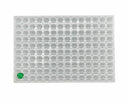 3.5 mL gummivorm paddenstoel - 140 holtes - horizontaal aanzicht, met smaragdgroene gummies