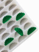 3 mL sinaasappelpart-gummivorm, 140 holtes, met doorschijnende smaragdgroene gummies
