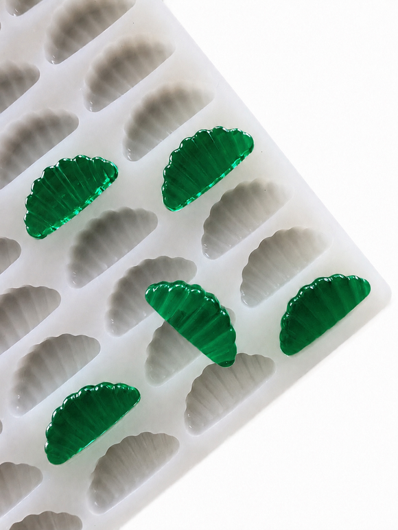 3 mL sinaasappelpart-gummivorm, 140 holtes, met doorschijnende smaragdgroene gummies