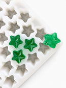 4 mL gummivorm ster - 168 holtes - productaanzicht, op witte achtergrond, met smaragdgroene gummies