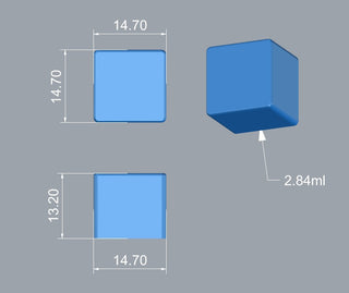 2,84 ml kubus gummivorm