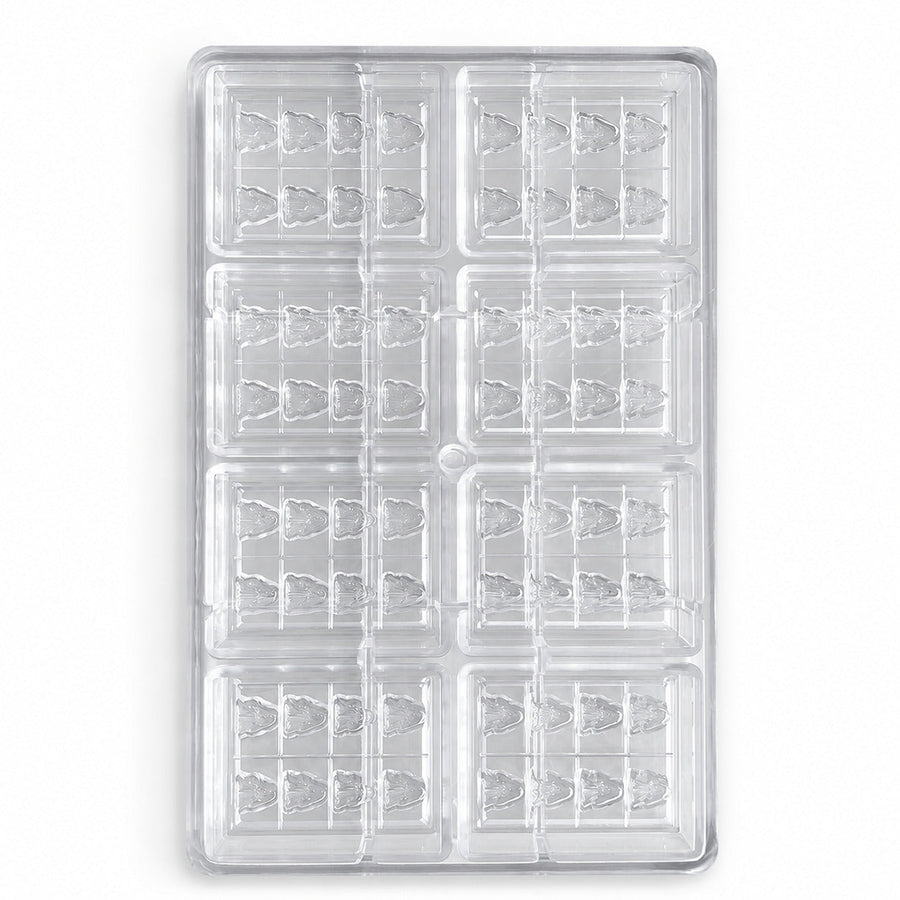 Aangepaste chocoladevorm - productaanzicht, van polycarbonaat, boomvormige holtes, 64 holtes